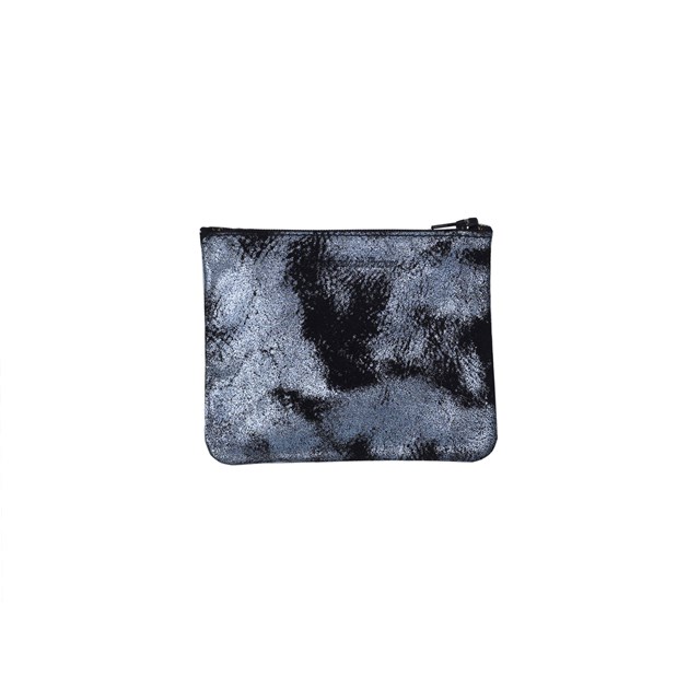 Pochette cuir daim gris métallisé – petit modèle 3