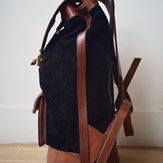 sac à dos en cuir noir