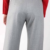 Pantalon large gris en laine flanelle - Laura 6
