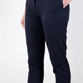 Pantalon bleu marine coupe droite en laine - Victoire 4