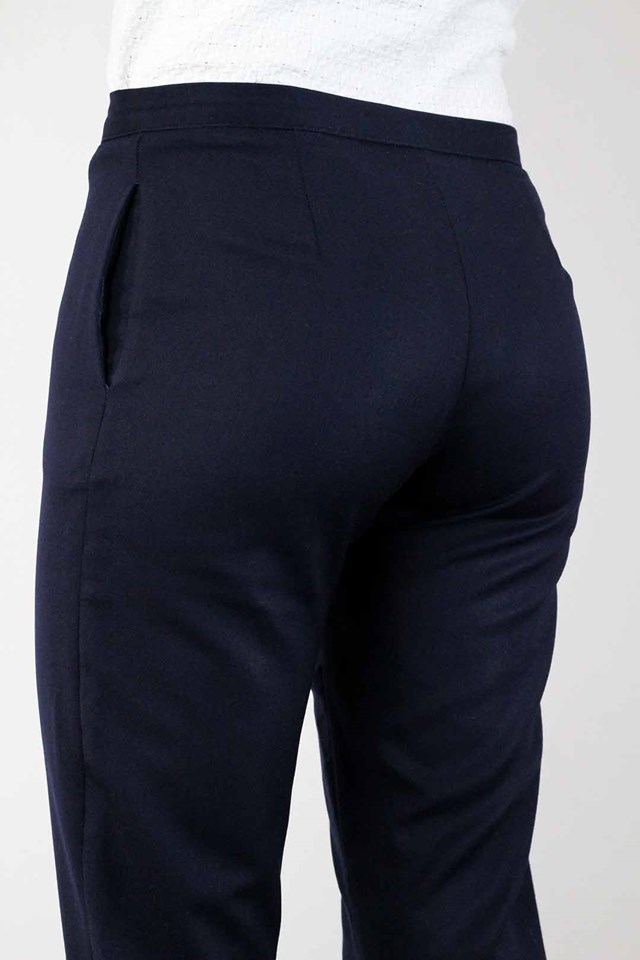 Pantalon bleu marine coupe droite en laine - Victoire 5