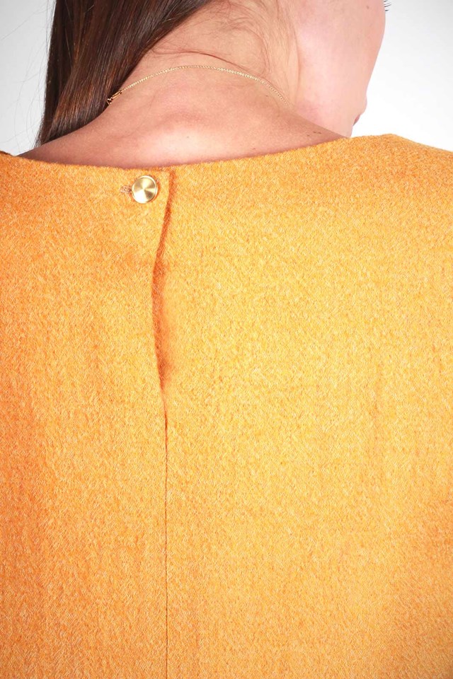 Robe droite moutarde en laine vierge - Carolyne 6