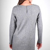Robe droite grise en crêpe de laine - Carolyne 6