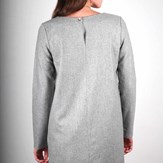 Robe droite grise en laine flanelle - Carolyne 5