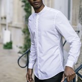 Chemise SAINT-PIERRE - Made in France - Col Mao - Blanc 3