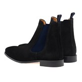 Chelsea boots cuir daim noir et bleu 3