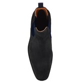 Chelsea boots cuir daim noir et bleu 4