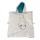 Poncho de bain et gant en coton bio - Bleu turquoise (Dodo) 2