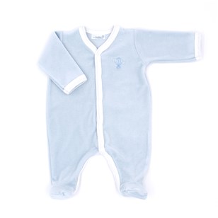 Pyjama (Dors Bien) velours en coton bio - Azur