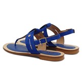 Sandales tropéziennes cuir daim bleu royal 3