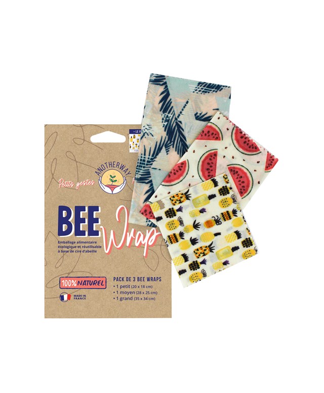 Pack de Bee Wrap |  3 Emballages Alimentaires Réutilisables made in France - Original 3