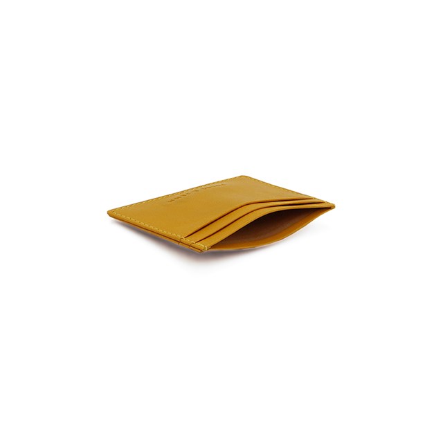 Porte-cartes en cuir jaune 5