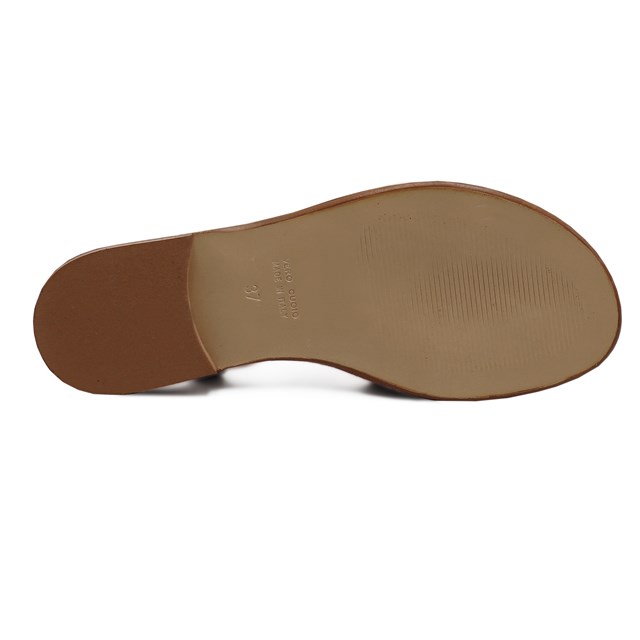 Sandales plates lacées cuir corail 8