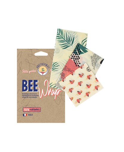 Pack de Bee Wraps | 3 Emballages Alimentaires Réutilisables made in France - Tropical