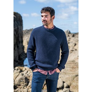 Pull ORIGINE - Fibres recyclées - Made in France - Marine
