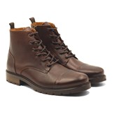 Ranger boots cuir grainé marron 2