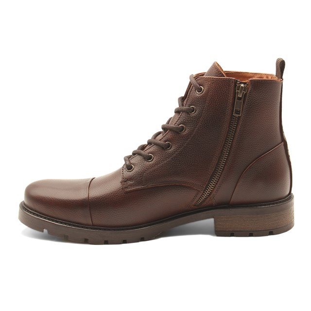Ranger boots cuir grainé marron 6