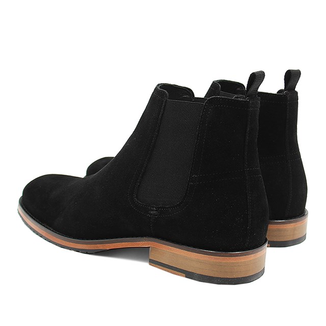 Chelsea boots casual cuir daim noir 3