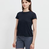 t-shirt-ecclo-femme-bleu-Made-in-France-et-coton-upcyclé-recyclé-dreamact-face-1