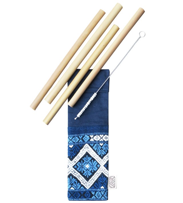 Kit de pailles en bambou équitable
