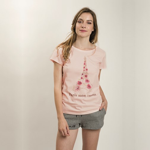 T-shirt rose - Paris mon amour