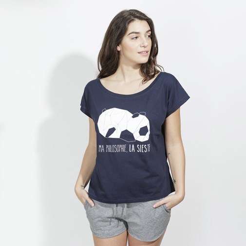 T-shirt loose marine - Ma philosophie, la sieste