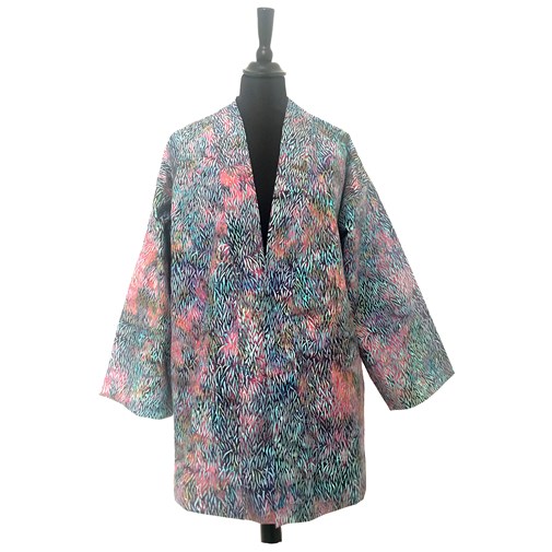 Veste kimono en batik zébré violet