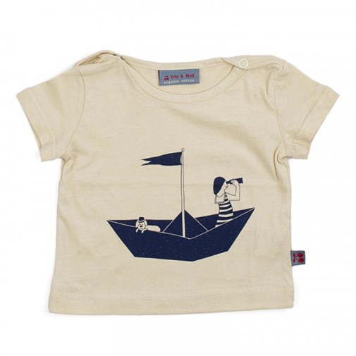 T-shirt à manches courtes bébé "marin & son chien" en coton bio 
