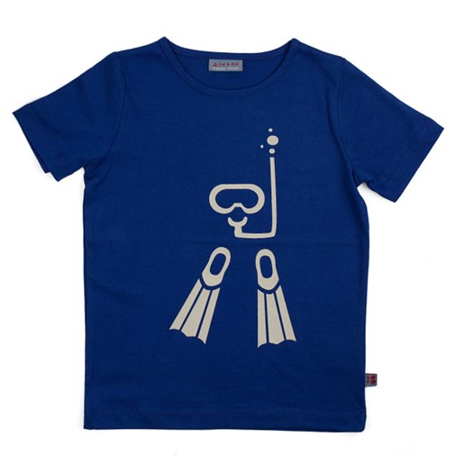 T-shirt à manches courtes enfant "Plongeur" en coton bio - Bleu