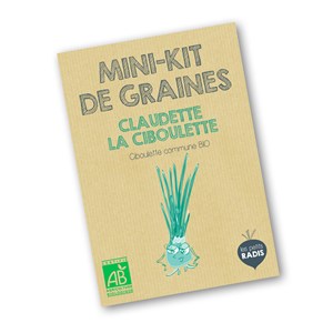 Mini-kit de semis - graines de ciboulette bio - Claudette la ciboulette