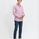 chemise-ecclo-rose-violette-homme-Made-in-France-et-coton-upcyclé-recyclé-dreamact-face-2