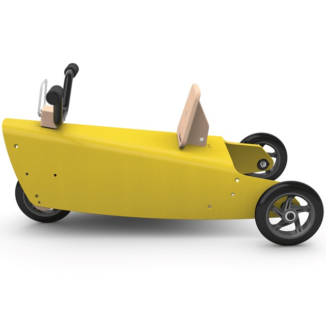Bascule + Porteur moto en bois - Fabriqué en France - jaune 3