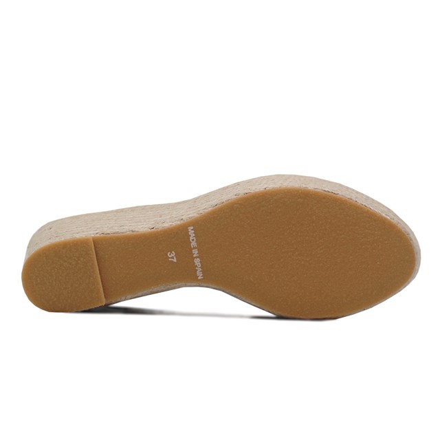 Sandales compensées cuir beige 6