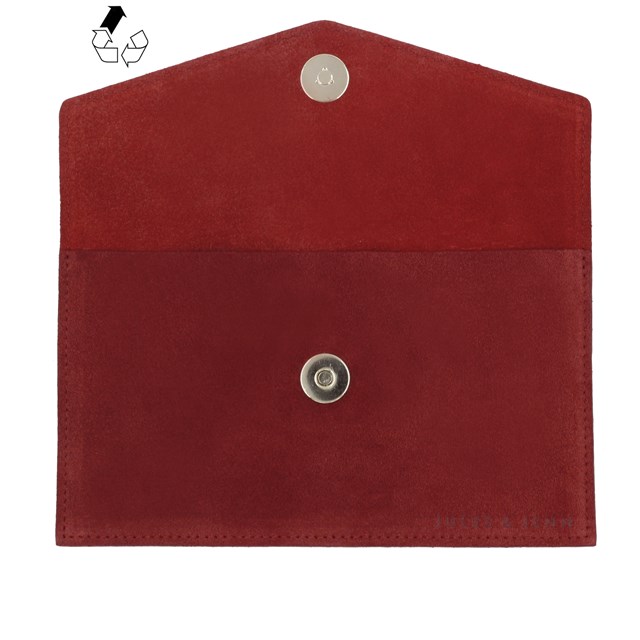 Pochette enveloppe cuir upcyclé rouge 3