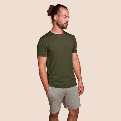 T-shirt coton & micromodal vert kaki