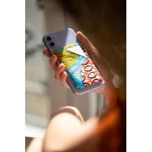 Porte-cartes unique en tissu wax pour smartphone