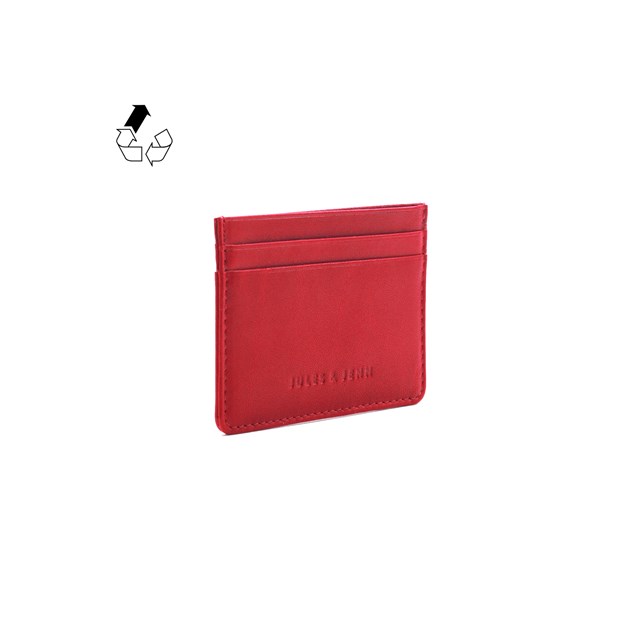 Porte-cartes cuir upcyclé rouge 3