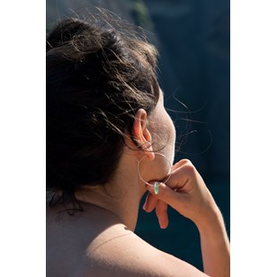 Boucle d'oreilles en verre poli par la mer - Créoles