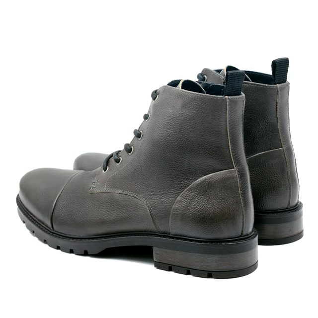 Ranger boots cuir grainé gris 3