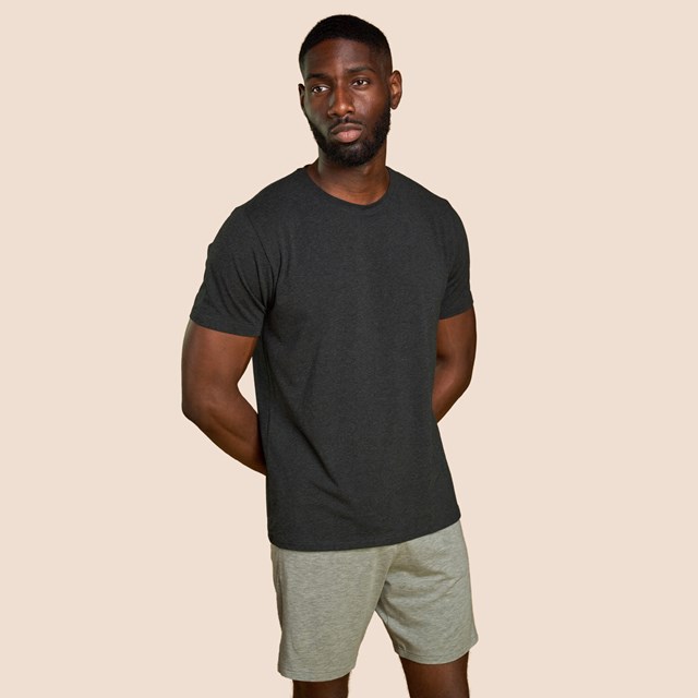 T-shirt coton & micromodal gris anthracite 3