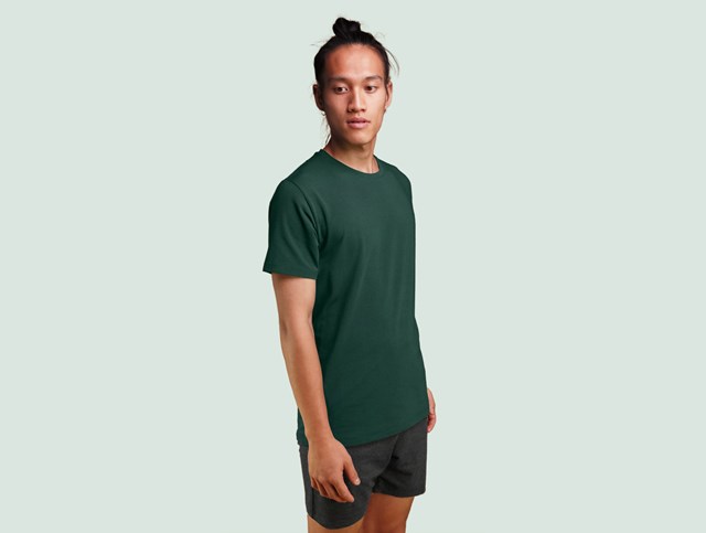 T-shirt vert foncé micromodal pour hommes