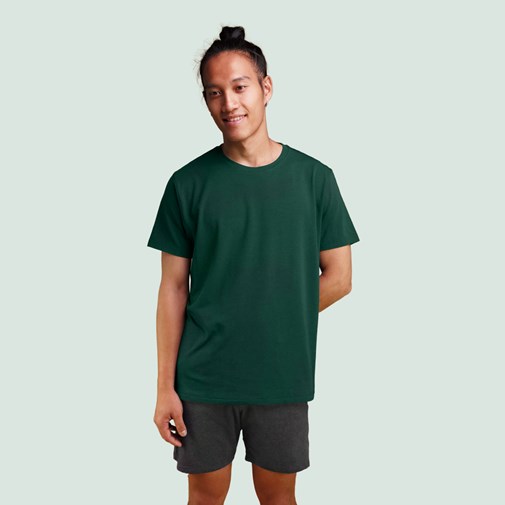T-shirt coton & micromodal vert bouteille