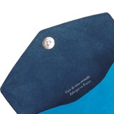 Pochette enveloppe cuir upcyclé bleu & bleu azur 4