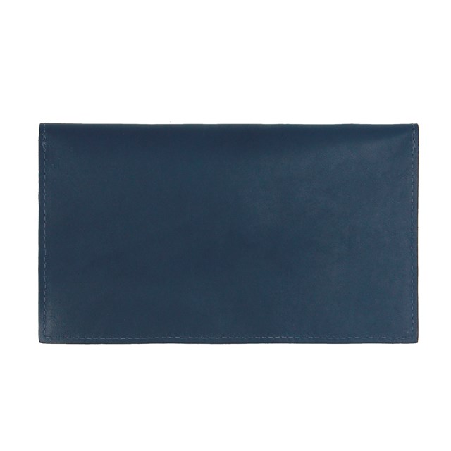Pochette enveloppe cuir upcyclé bleu & bleu azur 5
