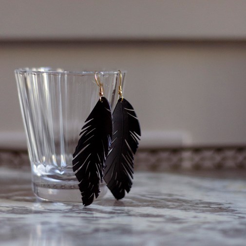 Boucles d'oreilles plumes - upcycling made in France - Livraison offerte