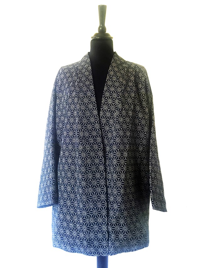 Veste kimono en coton indigo japonais 3