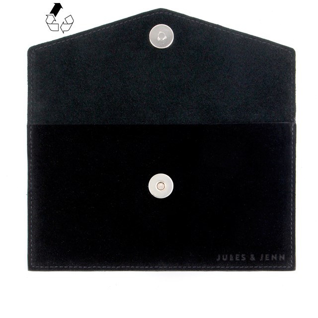 Pochette enveloppe cuir upcyclé noir 3