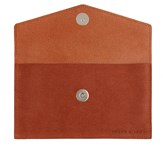 Pochette enveloppe cuir upcyclé brique 3