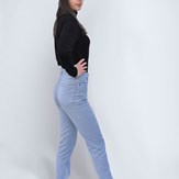 Olaz - pantalon en Lyocell et Coton  recyclé taille haute - coloris bleu 3