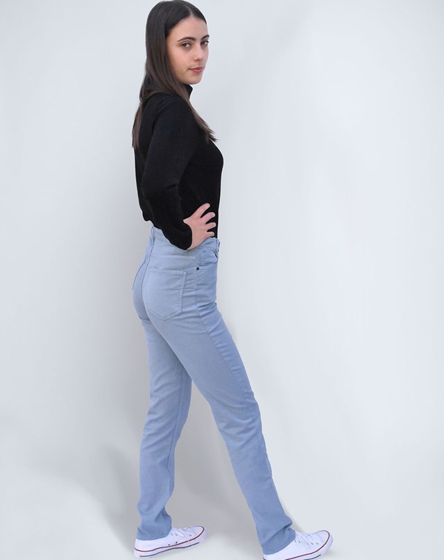 Olaz - pantalon en Lyocell et Coton  recyclé taille haute - coloris bleu 3